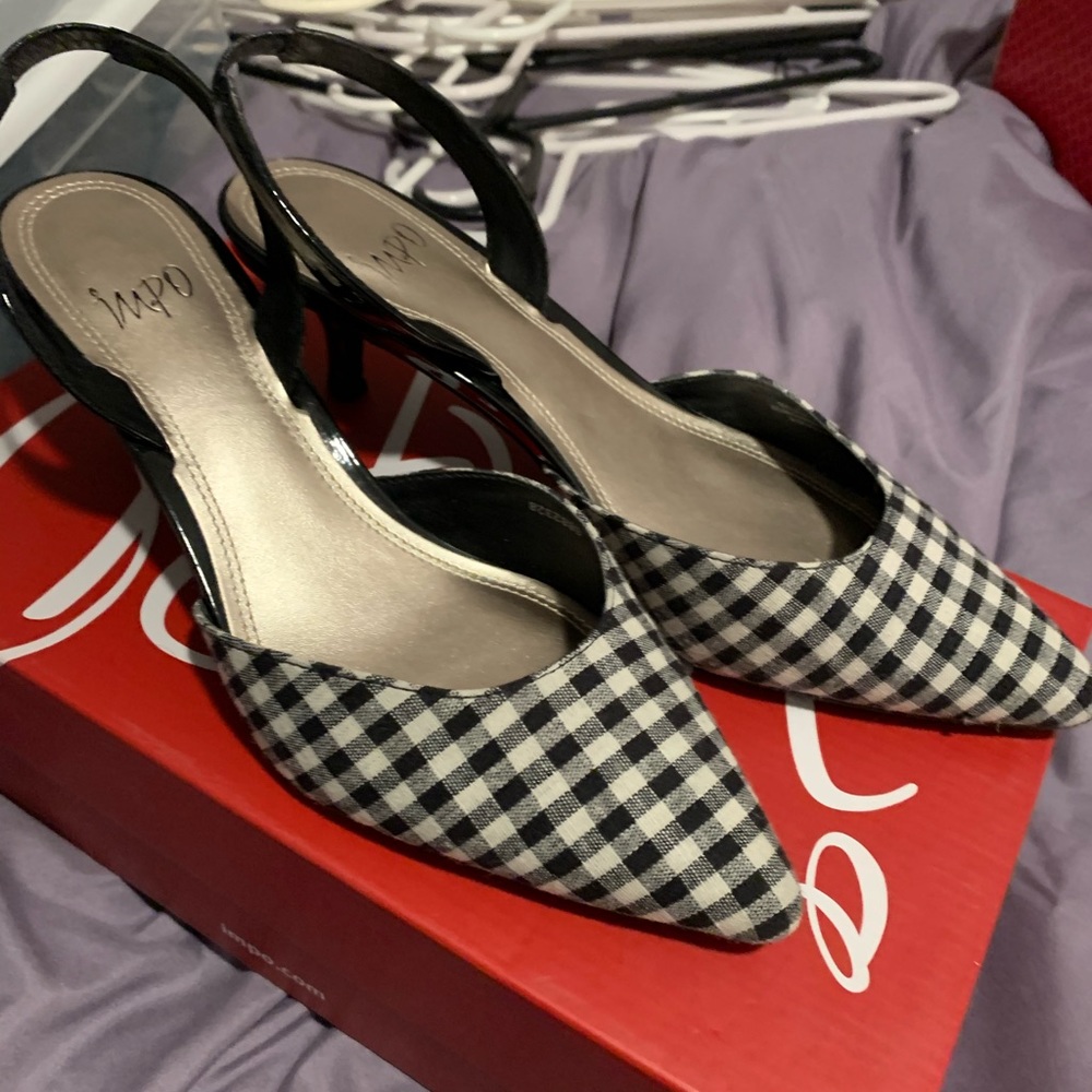 Black and white pumps